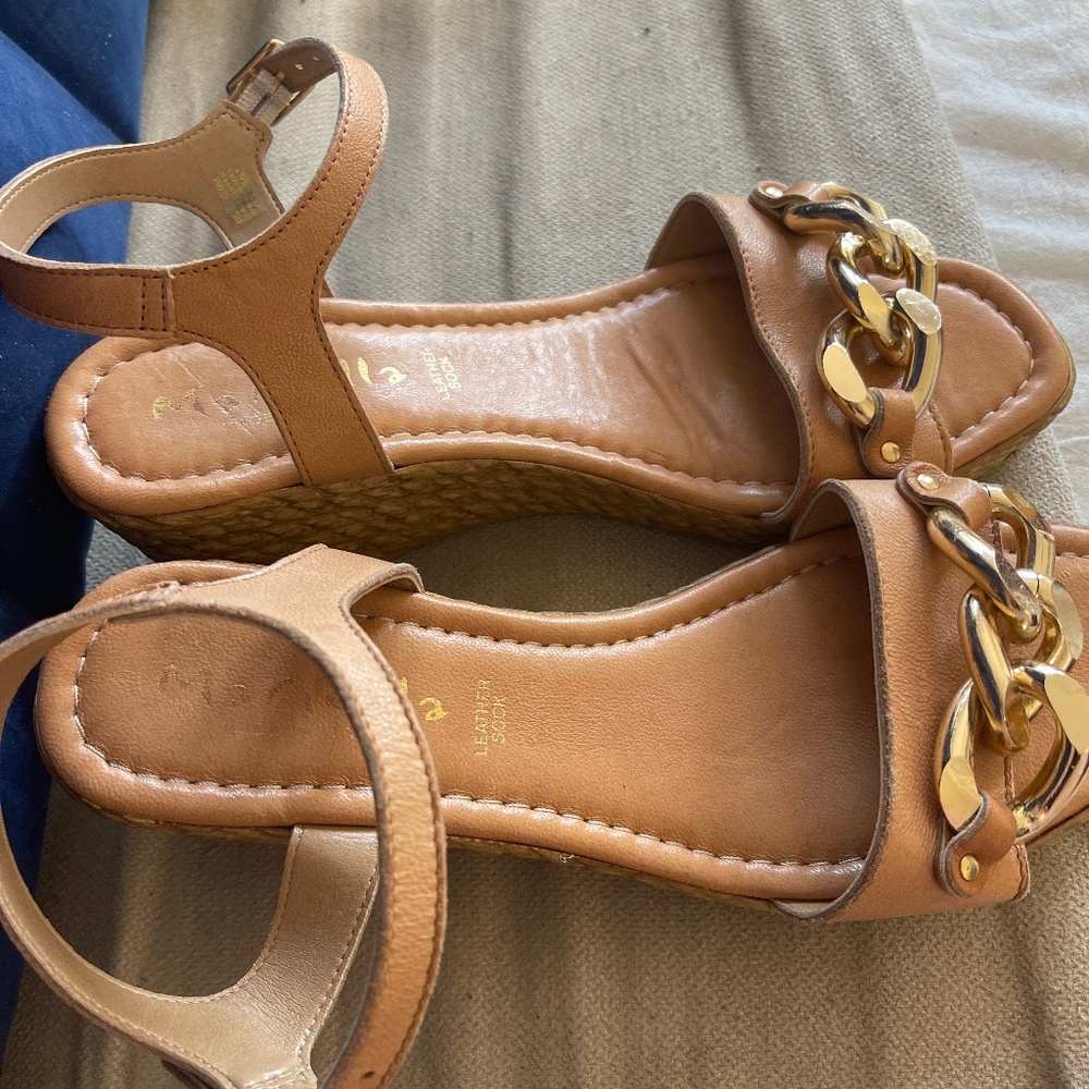 Manella leather sock wedge heels size 9 brand new height about 3 inches